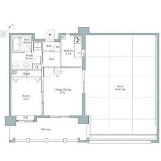 リアンシエルブルー東比恵【11階】の間取り