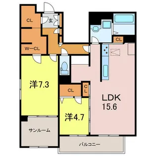 愛知県安城市三河安城南町1丁目【マンション】の間取り