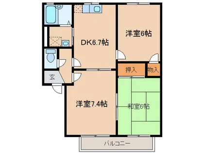 コーポ金井戸 北棟【1階】の間取り