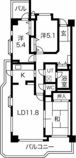 エクセレンス志賀本通【10階】の間取り
