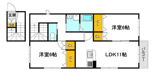 ビィラ コンフォート【2階】の間取り
