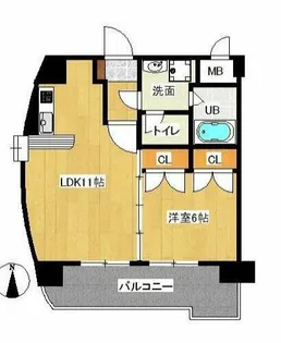 ウィルステージ古船場【6階】の間取り
