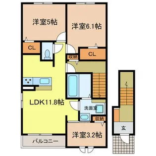 メロウ スイート【201号室】の間取り