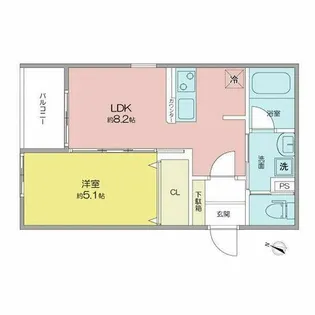 ベネフィス中野本町【2階】の間取り