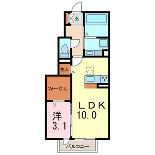 ラ・クレール【1階】の間取り