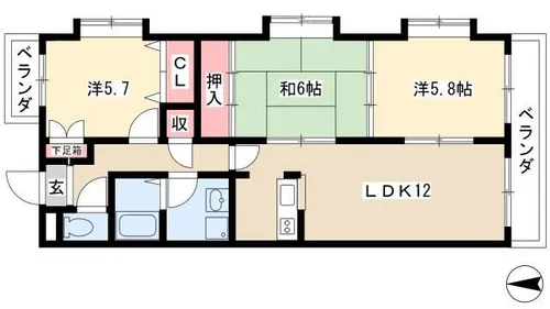セントリックハイツ【2階】の間取り