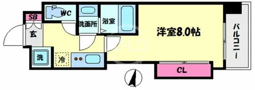 Luxe難波西Ⅱ【5階】の間取り