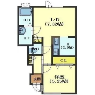 中道テラス【1階】の間取り