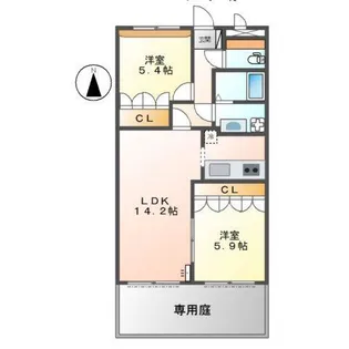 グランドールA【1階】の間取り