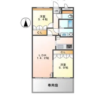 グランドールA【1階】の間取り