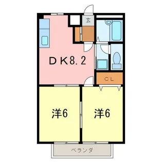 ハピネス西天【1階】の間取り