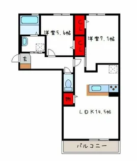 Hills花水木A棟【2階】の間取り