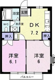 スカイビーンズ広田B【2階】の間取り