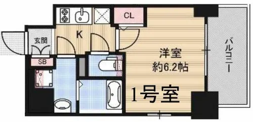 エスリード松屋町グレイス【11階】の間取り