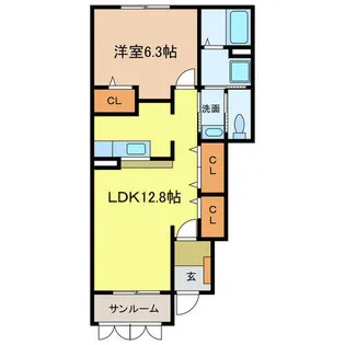 シェーネ エレガンシア【103号室】の間取り