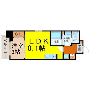 リヴシティ泉【2階】の間取り