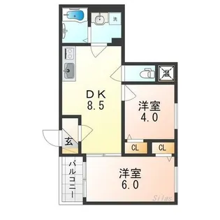 ホークシーム【1階】の間取り