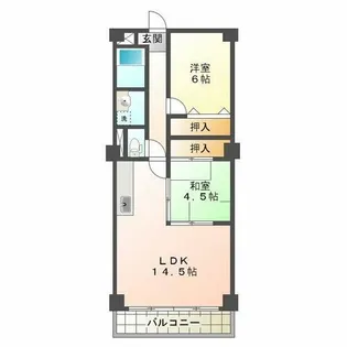クレール松の内【6階】の間取り