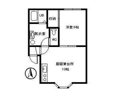 るんるんハイツ2【201号室】の間取り