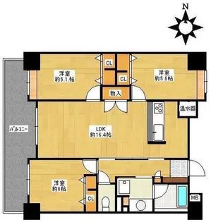 アクセス姪浜エスタ【2階】の間取り