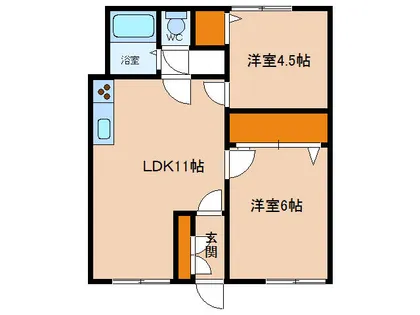 山崎アパート【202号室】の間取り