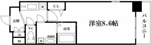 アドバンス大阪ベイストリート【6階】の間取り