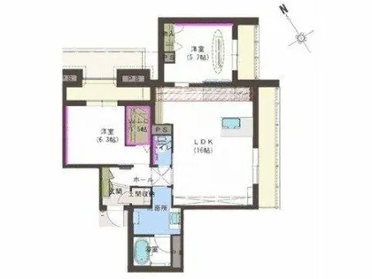ケントスクエア八番館【2階】の間取り