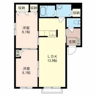 REMAGE E【00201号室】の間取り