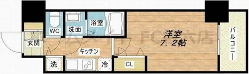 プランドール北浜【12階】の間取り