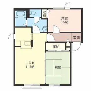 アルカディア菊水【00101号室】の間取り