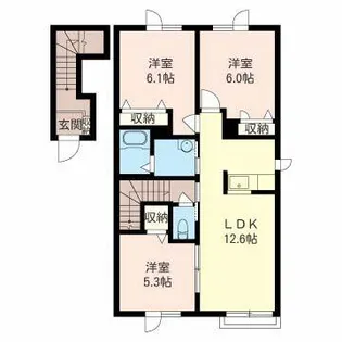 ヴェルデ美園【00203号室】の間取り