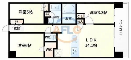 ジオ福島野田The Marks【11階】の間取り