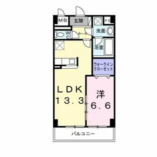 ドミールⅡ オオハマ【1階】の間取り