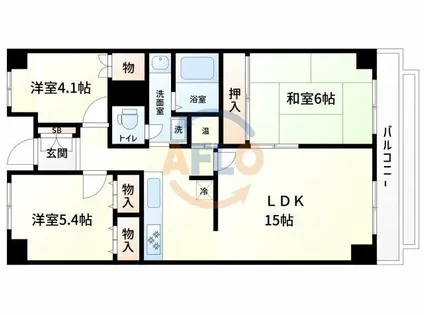 ルイシャトレ中之島【13階】の間取り