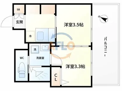 ジオエント梅田北リバーフロント【9階】の間取り