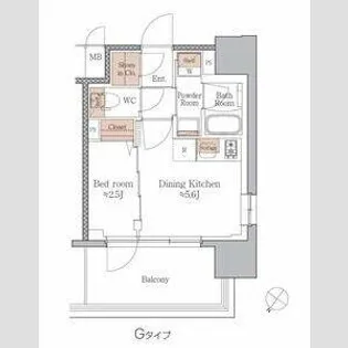 ジオエント梅田北リバーフロント【4階】の間取り