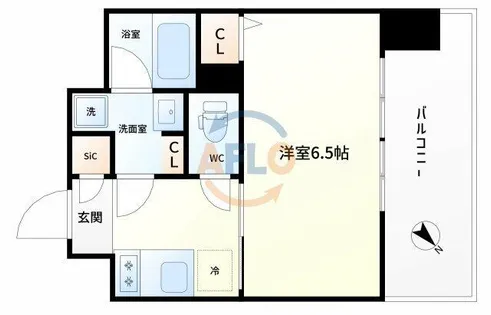 ジオエント梅田北リバーフロント【9階】の間取り