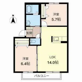 エトワールD【D201号室】の間取り