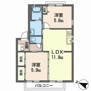 フレグランスガーデン【B201号室】の間取り