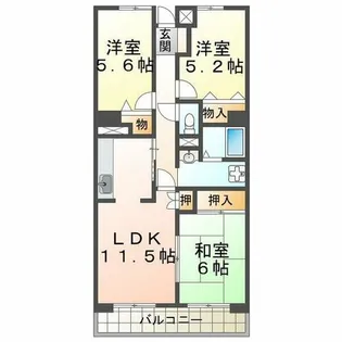 アメニティコート西明石1号棟【8階】の間取り