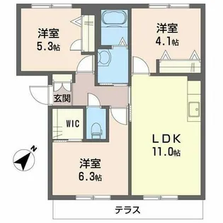 メゾン・ド・エムズ【1階】の間取り