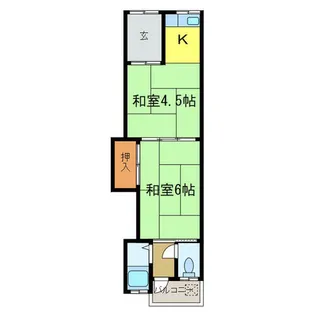 大田文化1号棟【202号室】の間取り