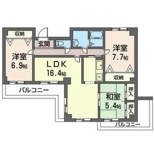 アヴニール千里【0302号室】の間取り