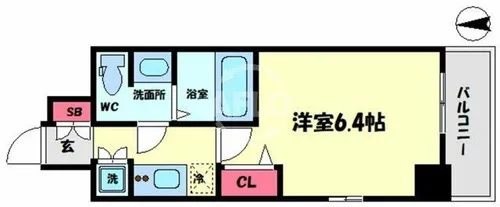 ジュネーゼグラン南堀江【9階】の間取り