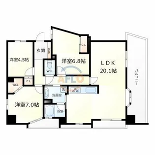 カスタリア阿倍野【8階】の間取り