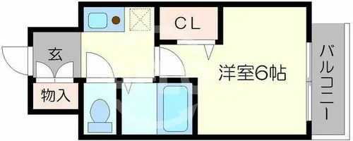 エルミタージュ難波南7【6階】の間取り