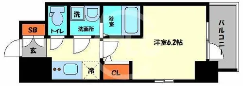 エスリード弁天町クレール【5階】の間取り