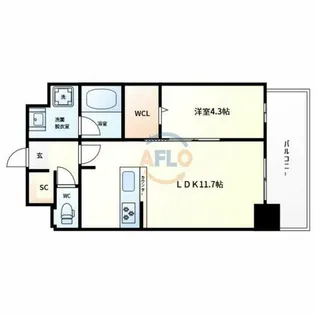 ブループラス針中野【3階】の間取り