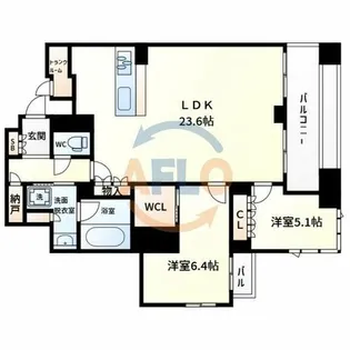 グランドメゾン北堀江レジデンス【13階】の間取り