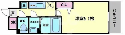 プレサンス上町台筆ヶ崎SOUTH【9階】の間取り